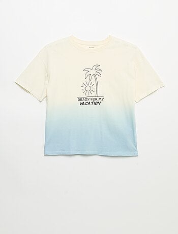 Camiseta de manga corta estampada con tinte tie-dye