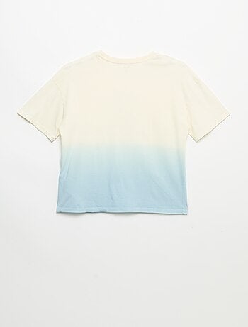 Camiseta de manga corta estampada con tinte tie-dye