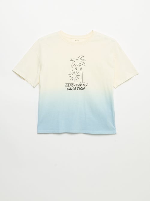 Camiseta de manga corta estampada con tinte tie-dye - Kiabi