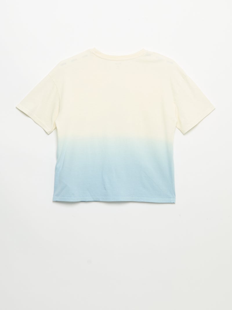 Camiseta de manga corta estampada con tinte tie-dye Beige - Kiabi