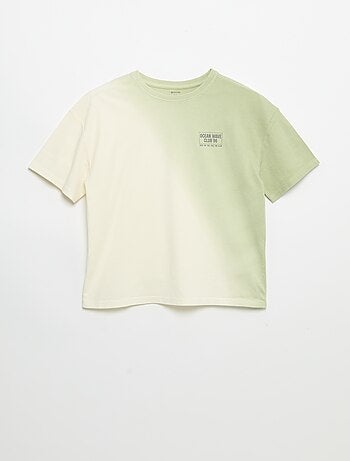 Camiseta de manga corta estampada con tinte tie-dye