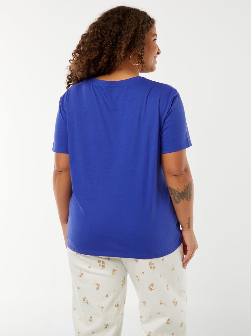 Camiseta de manga corta estampada 'Día de la Madre' Azul - Kiabi