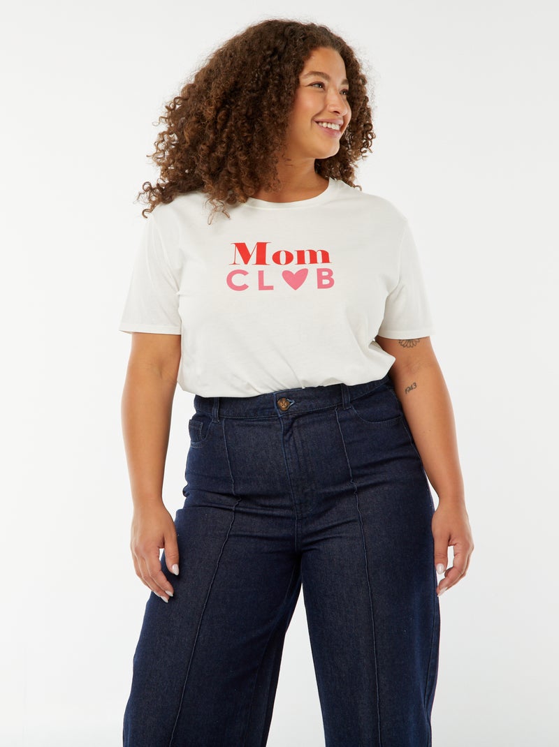 Camiseta de manga corta estampada 'Día de la Madre' Blanco - Kiabi