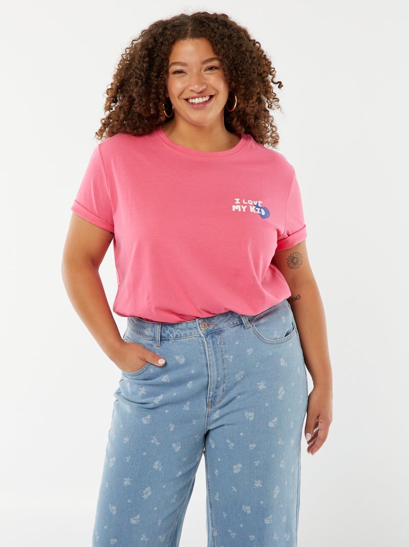 Camiseta de manga corta estampada 'Día de la Madre' Rosa - Kiabi