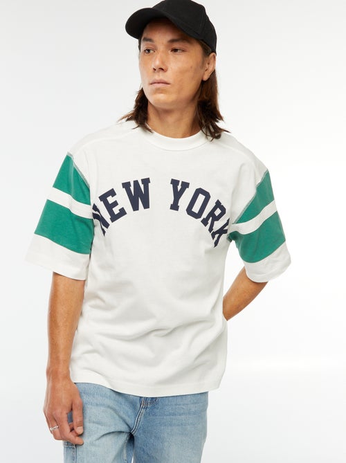 Camiseta de manga corta estampada estilo deportivo 'Nueva York' - Kiabi