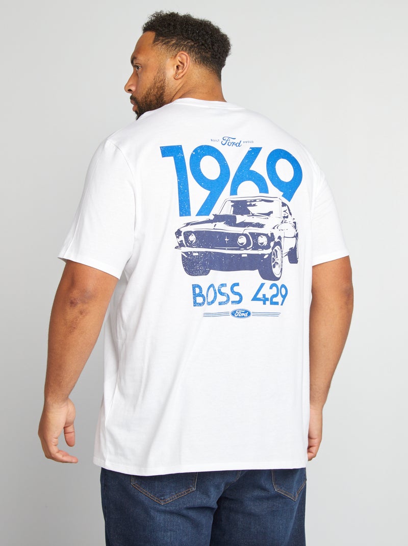 Camiseta de manga corta estampada 'Ford Mustang' BLANCO - Kiabi