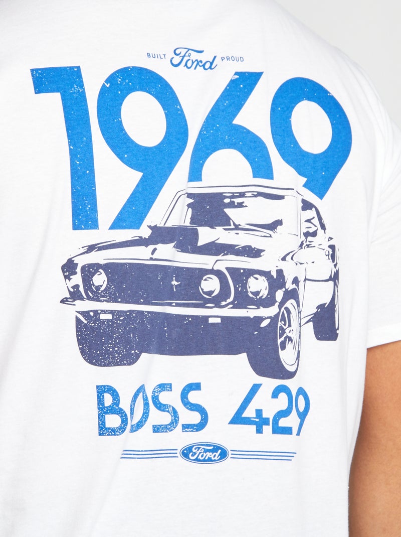 Camiseta de manga corta estampada 'Ford Mustang' BLANCO - Kiabi
