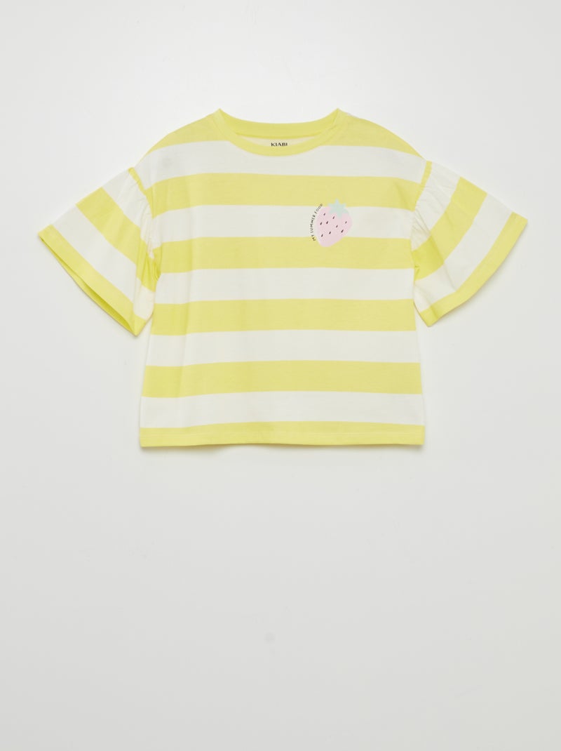 Camiseta de manga corta estampada 'frutas' AMARILLO - Kiabi