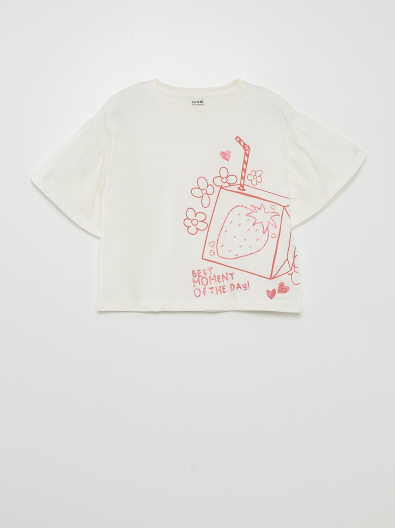 Camiseta de manga corta estampada 'frutas' BLANCO - Kiabi