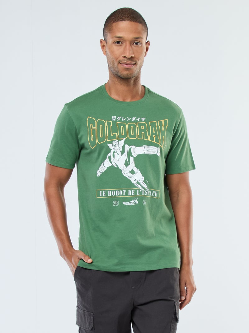 Camiseta de manga corta estampada 'Goldorak' Verde - Kiabi
