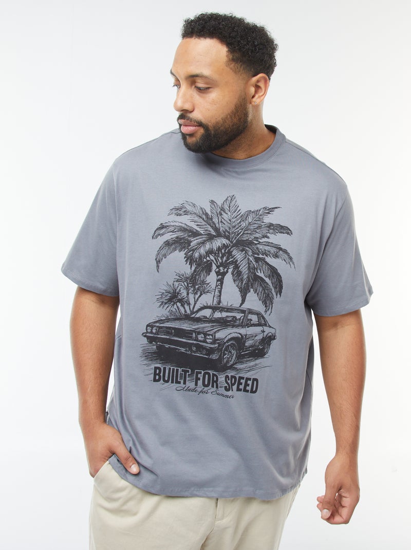 Camiseta de manga corta estampada Gris - Kiabi