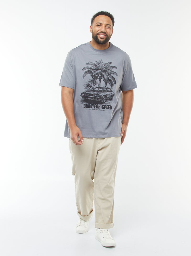 Camiseta de manga corta estampada Gris - Kiabi