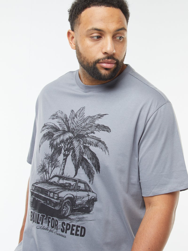 Camiseta de manga corta estampada Gris - Kiabi