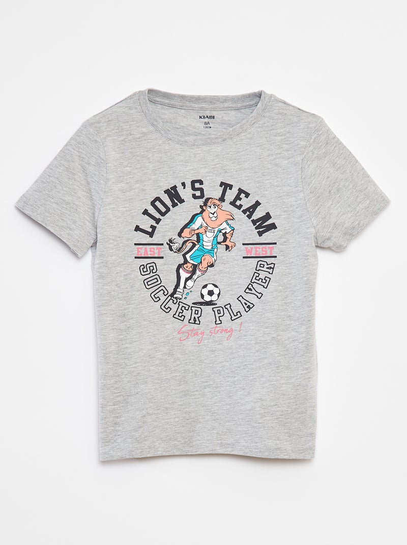 Camiseta de manga corta estampada Gris - Kiabi