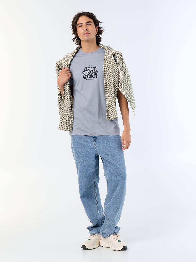Camiseta de manga corta estampada Gris - Kiabi