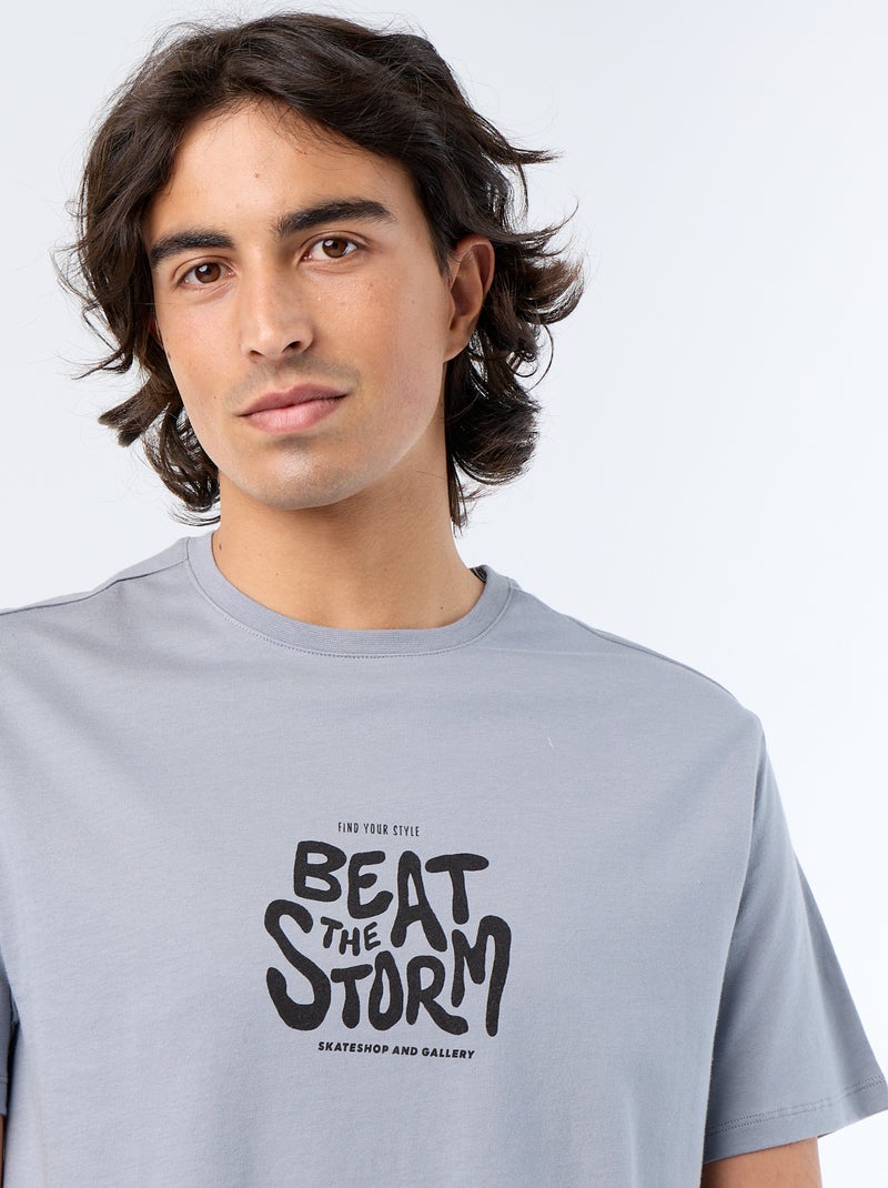 Camiseta de manga corta estampada Gris - Kiabi