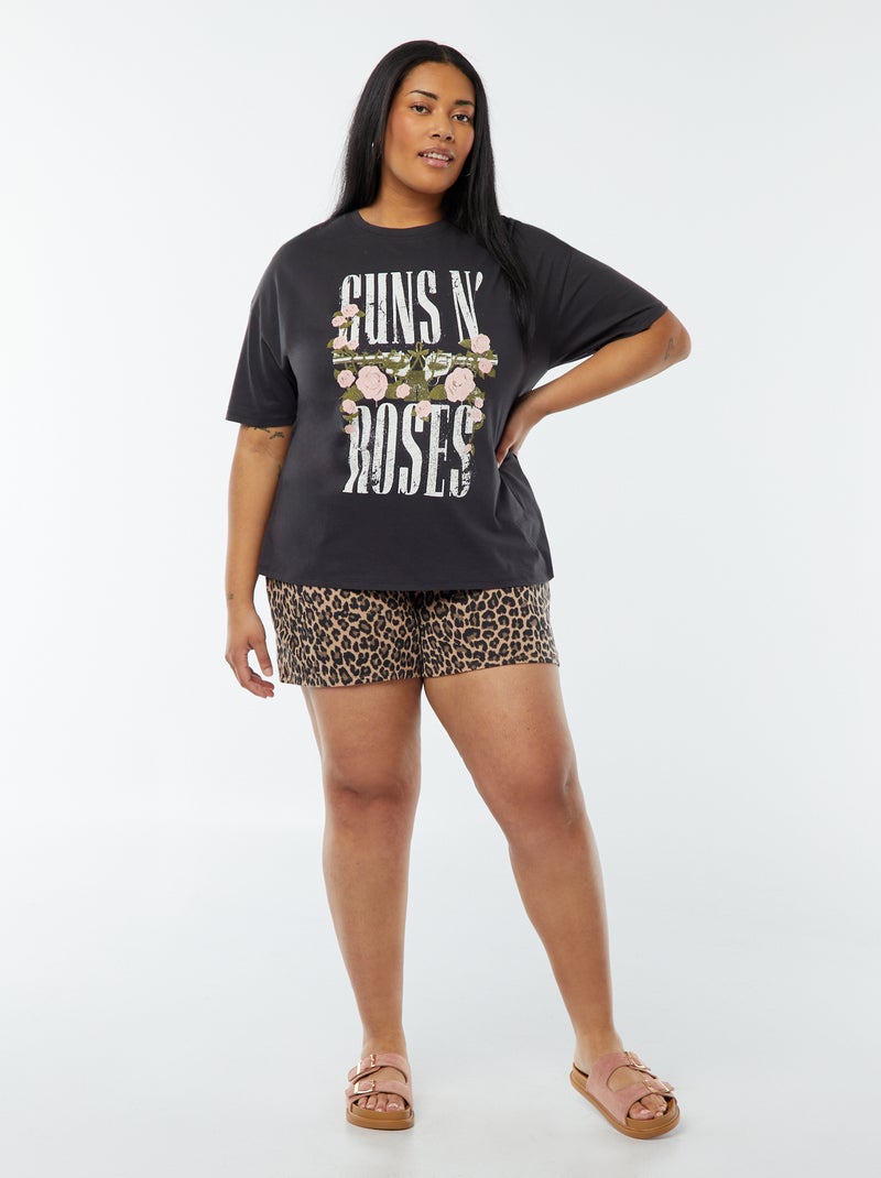 Camiseta de manga corta estampada 'Guns n' Roses' NEGRO - Kiabi