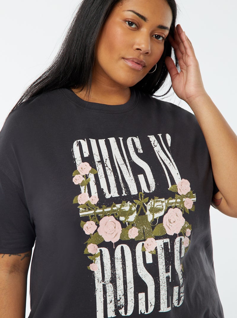 Camiseta de manga corta estampada 'Guns n' Roses' NEGRO - Kiabi