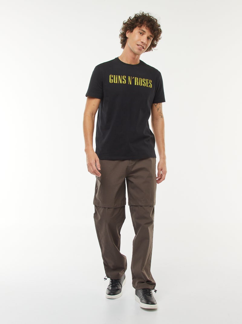 Camiseta de manga corta estampada 'Guns'N'Roses' negro - Kiabi