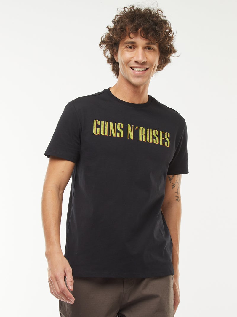 Camiseta de manga corta estampada 'Guns'N'Roses' negro - Kiabi
