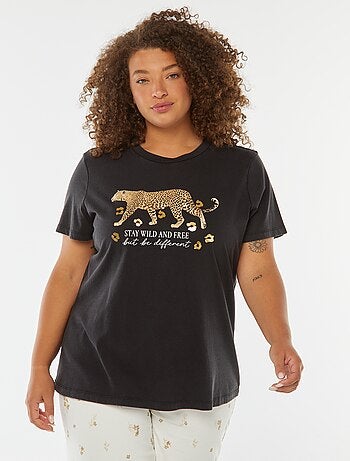 Camiseta de manga corta estampada 'jaguar'