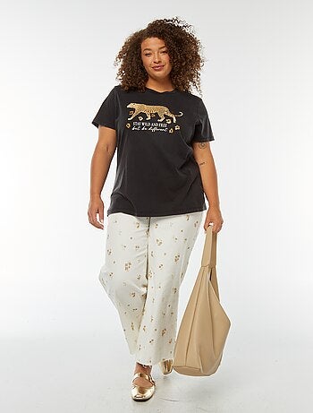 Camiseta de manga corta estampada 'jaguar'
