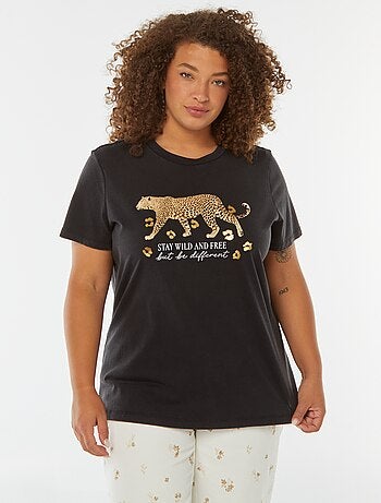 Camiseta de manga corta estampada 'jaguar'