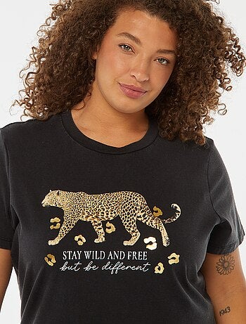 Camiseta de manga corta estampada 'jaguar'