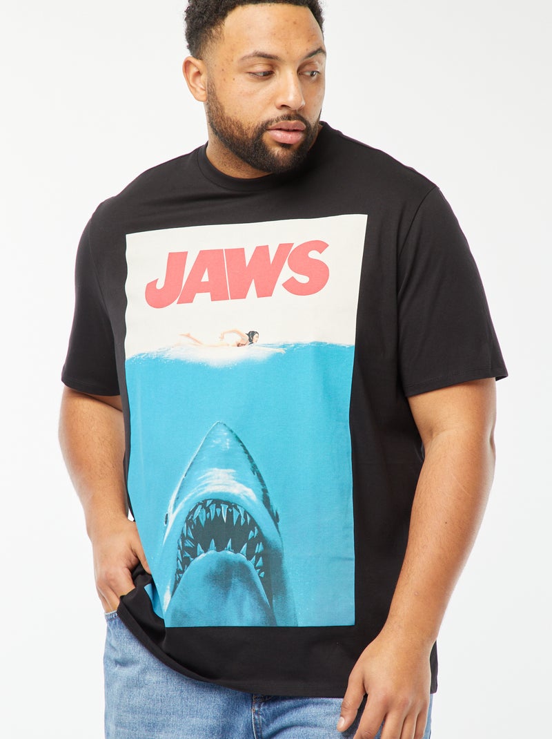Camiseta de manga corta estampada 'Jaws' NEGRO - Kiabi