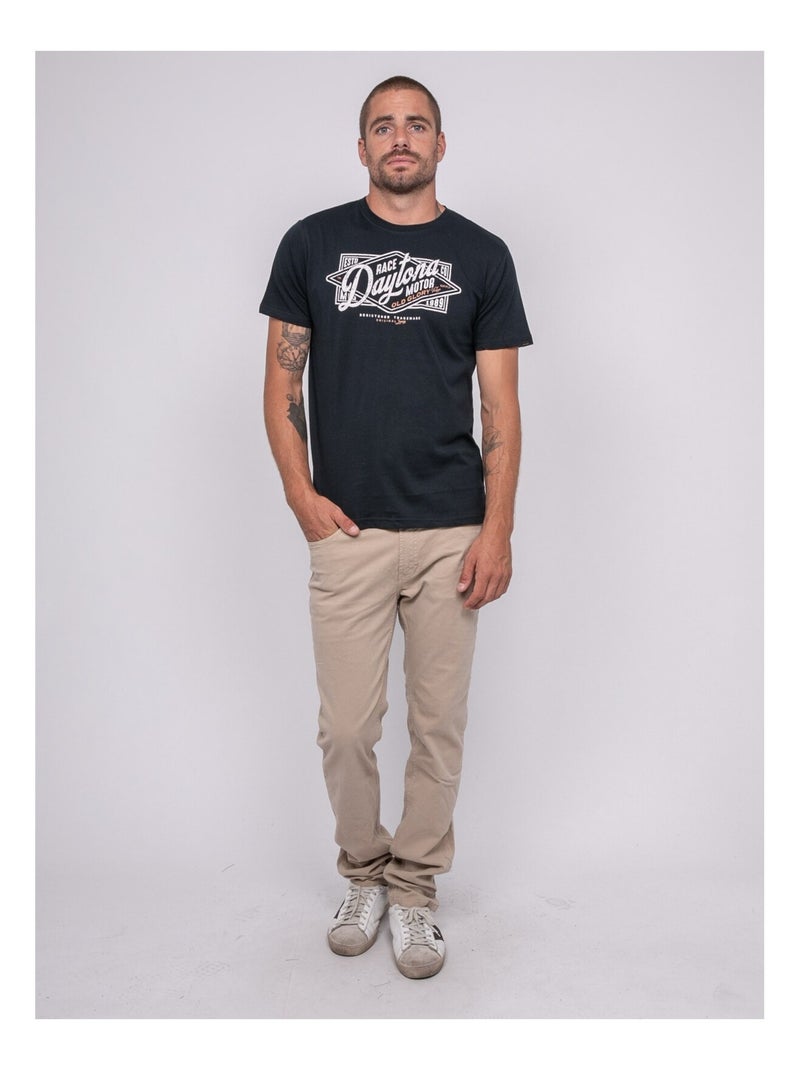 Camiseta de manga corta estampada JEPILOGUE Azul marino - Kiabi
