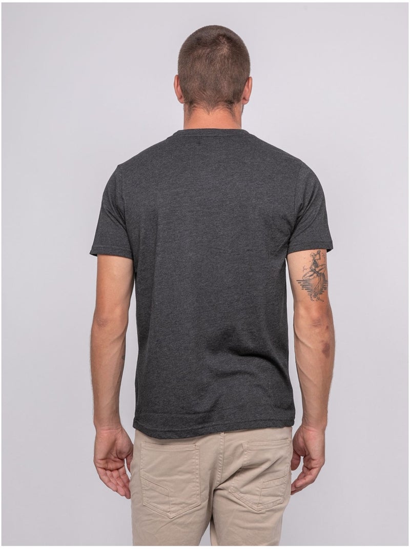 Camiseta de manga corta estampada JEPILOGUE Gris jaspeado - Kiabi