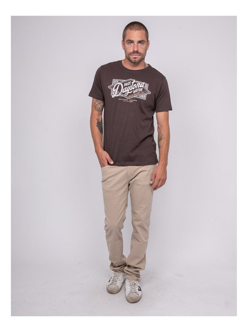 Camiseta de manga corta estampada JEPILOGUE Marrón - Kiabi