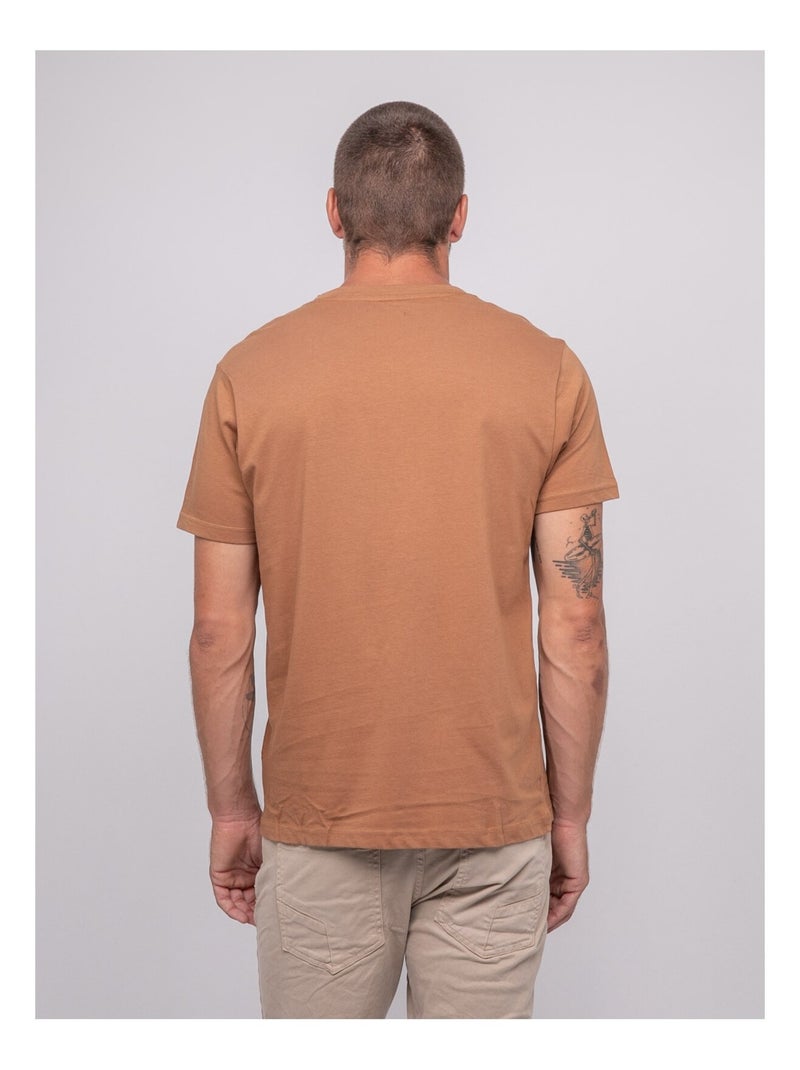 Camiseta de manga corta estampada JIMITRI Marrón caramelo - Kiabi