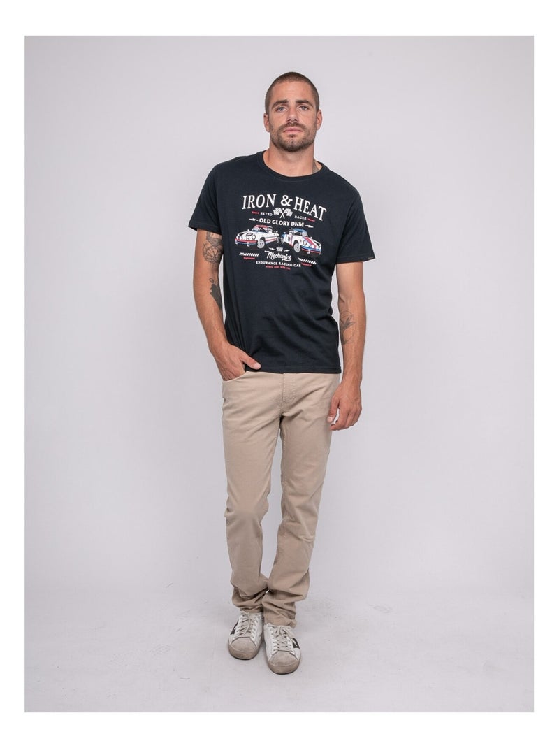 Camiseta de manga corta estampada JORDENIS Azul marino - Kiabi
