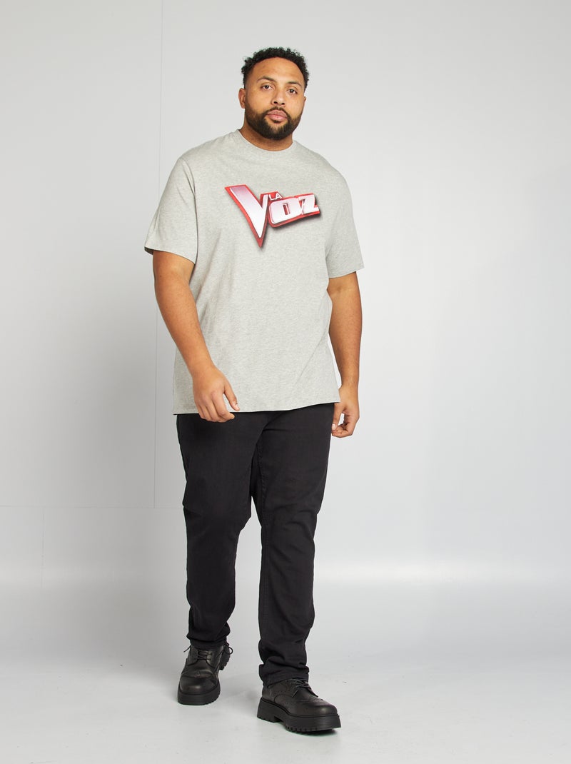 Camiseta de manga corta estampada 'La Voz' GRIS - Kiabi