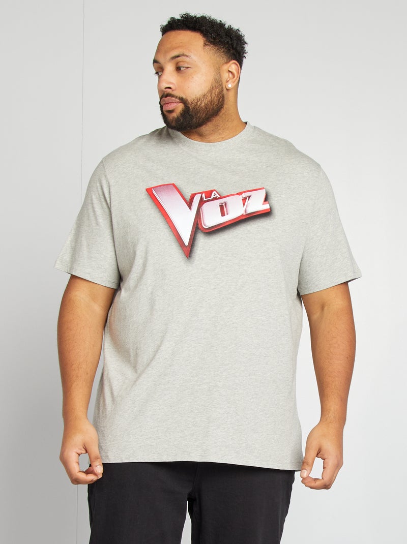 Camiseta de manga corta estampada 'La Voz' GRIS - Kiabi