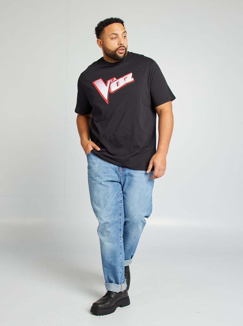 Camiseta de manga corta estampada 'La Voz' NEGRO - Kiabi
