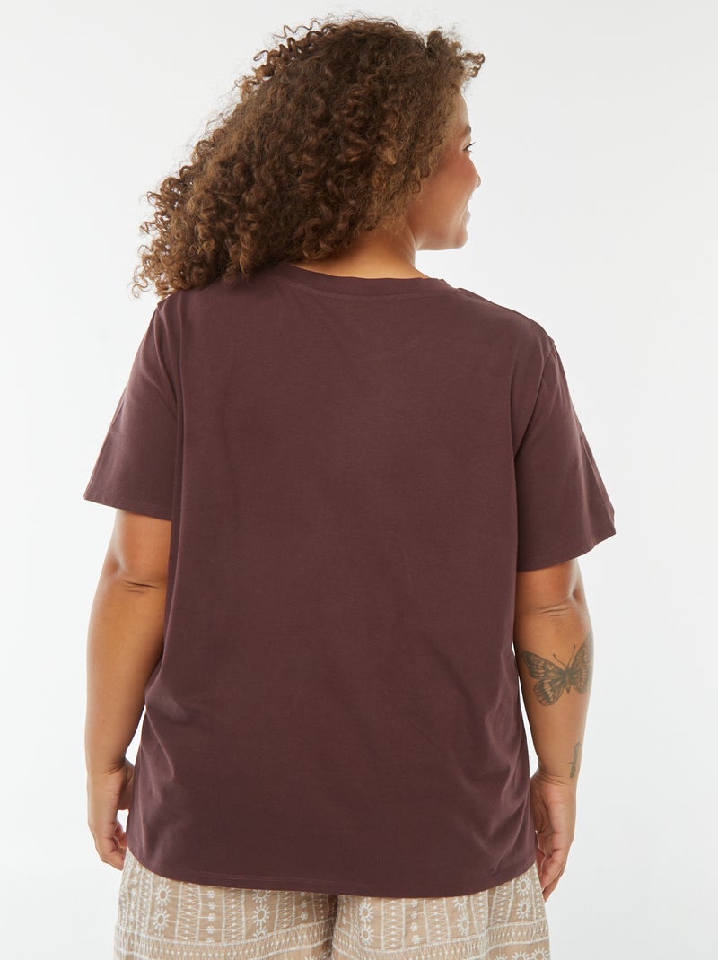 Camiseta de manga corta estampada Marron - Kiabi