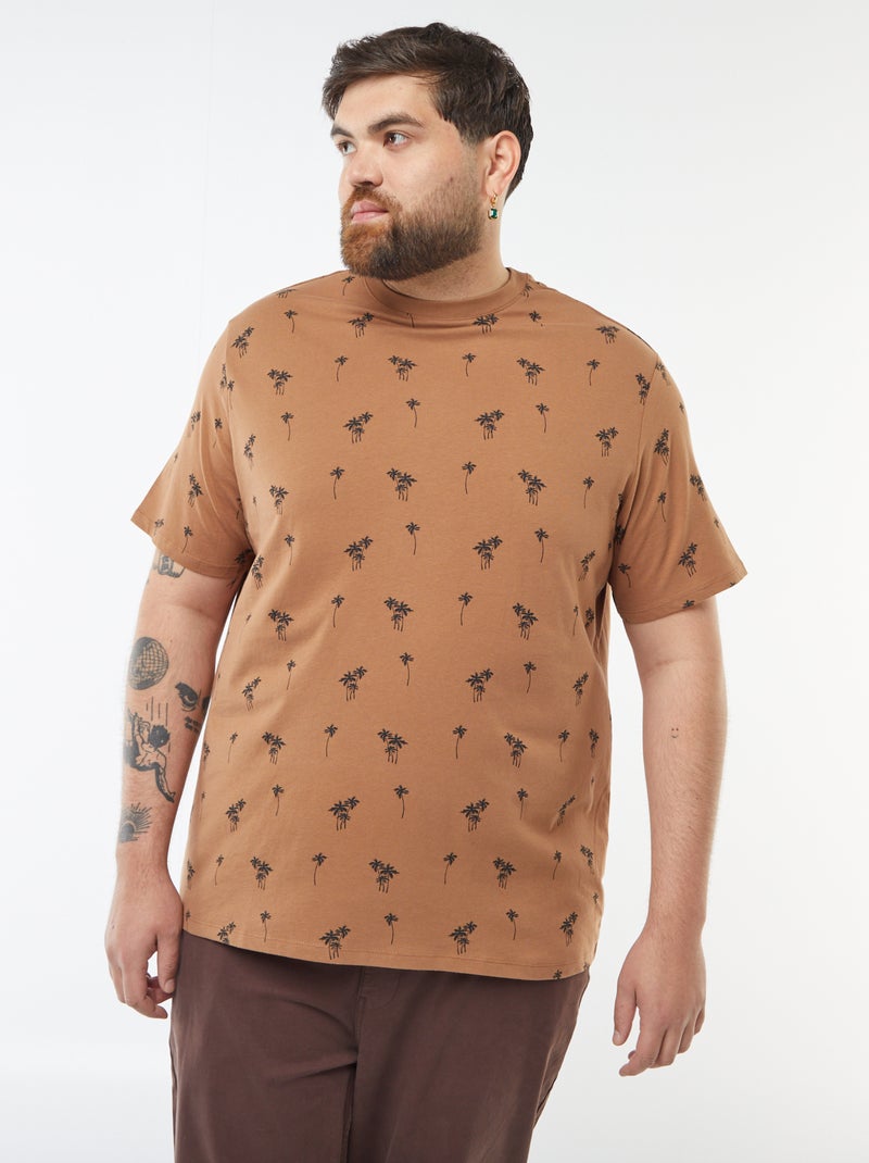 Camiseta de manga corta estampada Marron - Kiabi