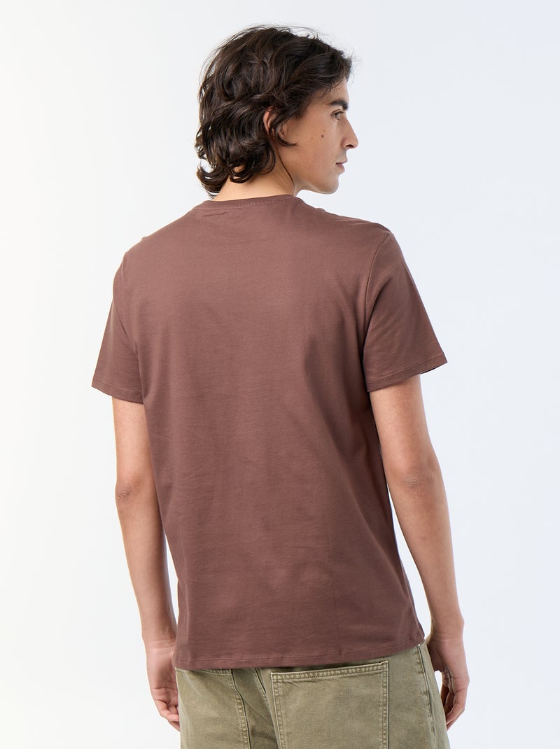 Camiseta de manga corta estampada Marron - Kiabi