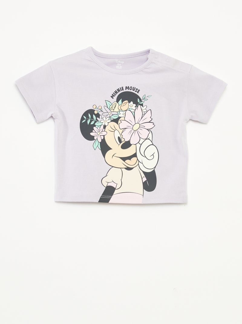 Camiseta de manga corta estampada 'Minnie' PURPURA - Kiabi