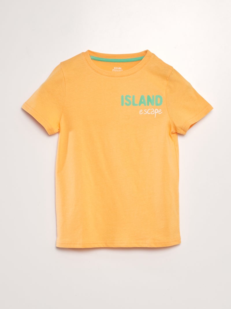 Camiseta de manga corta estampada NARANJA - Kiabi