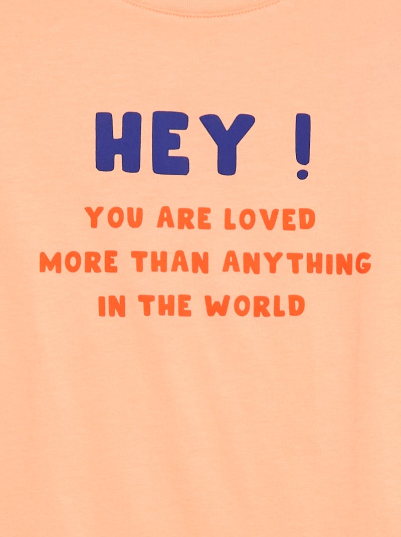 Camiseta de manga corta estampada Naranja - Kiabi