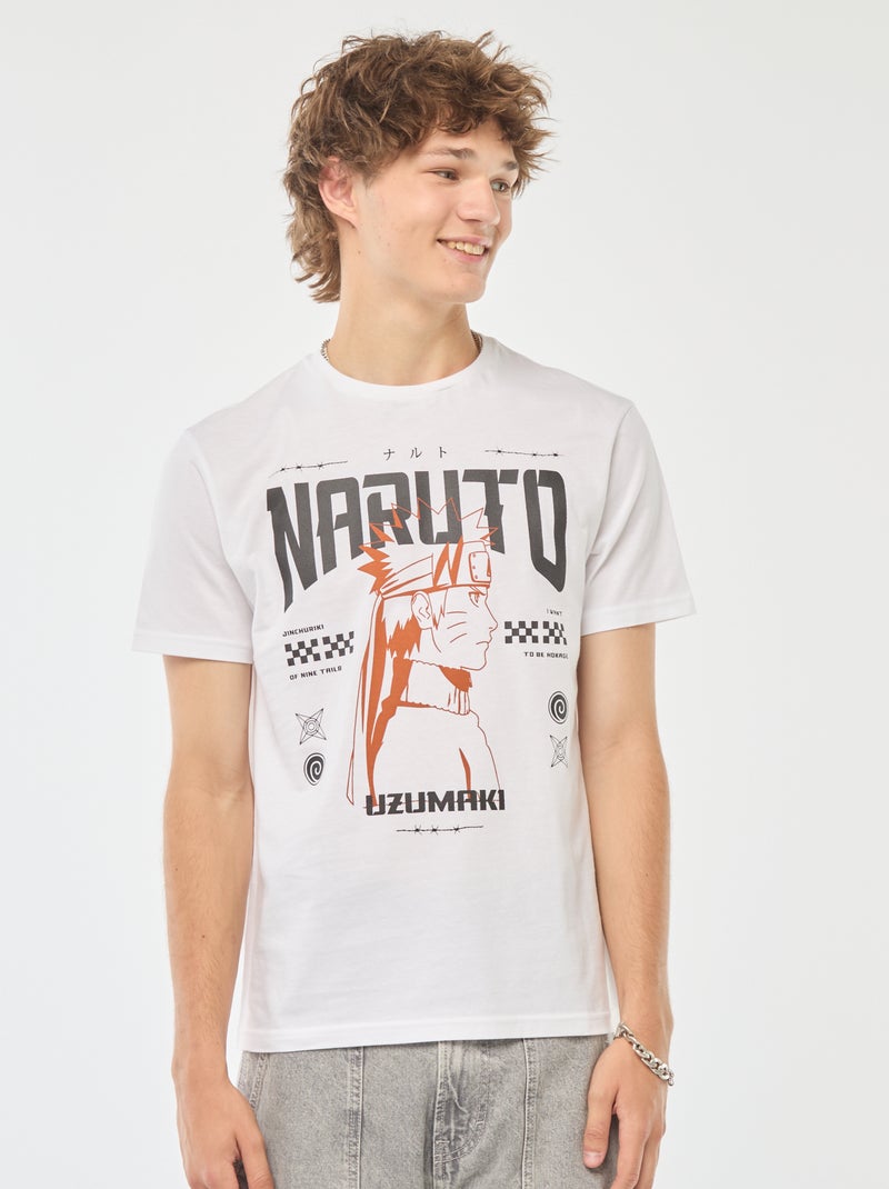 Camiseta de manga corta estampada 'Naruto' blanco - Kiabi