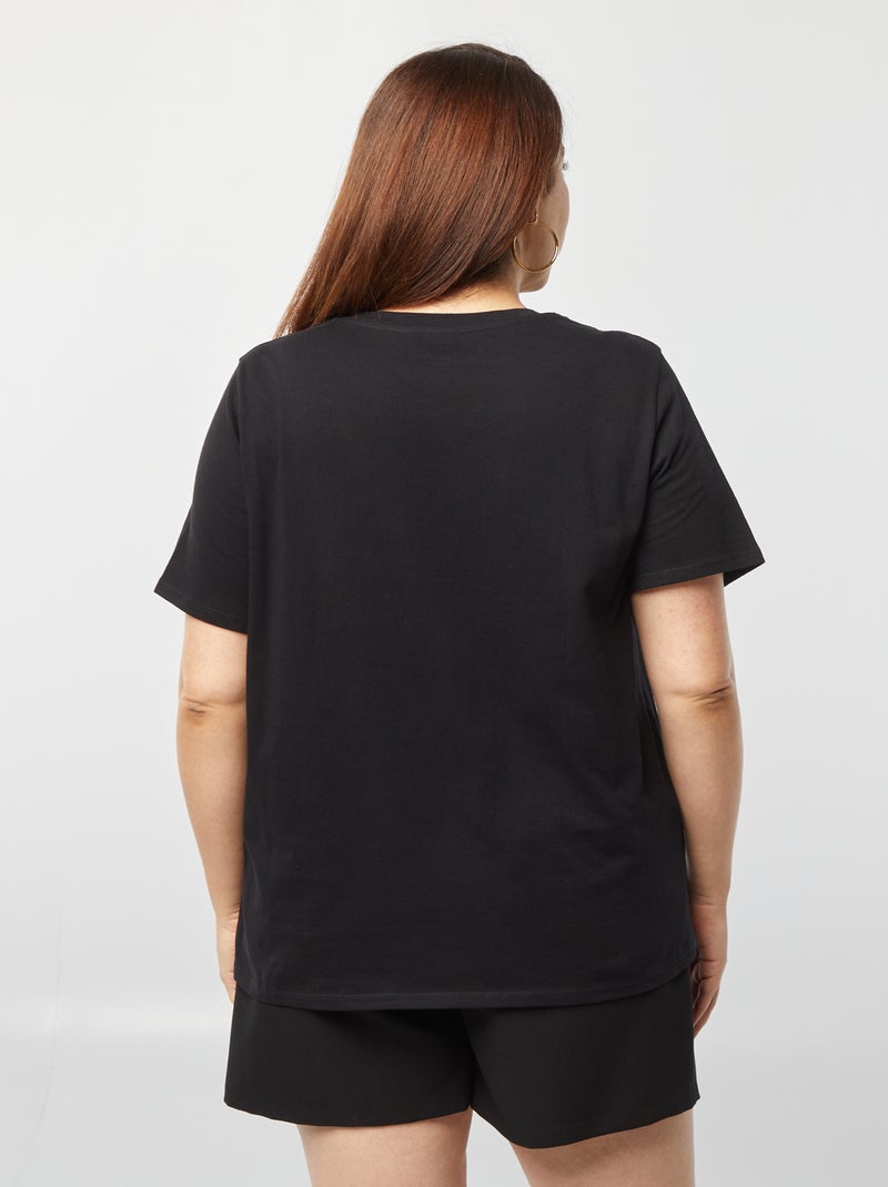 Camiseta de manga corta estampada NEGRO - Kiabi