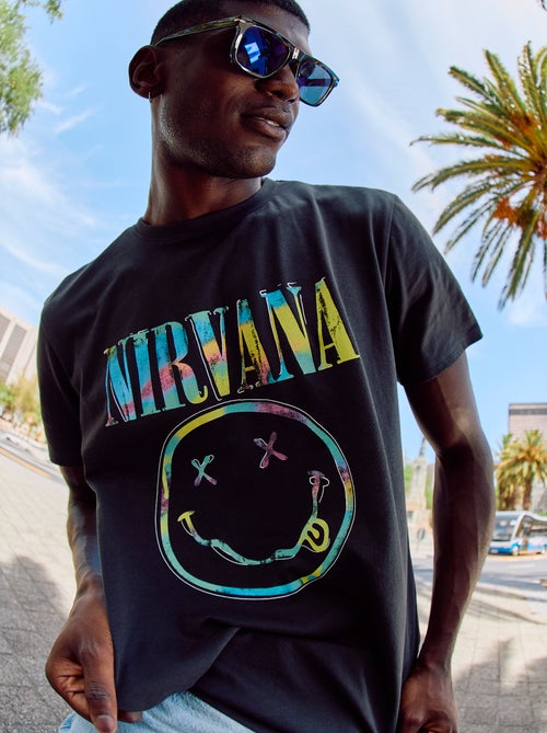 Camiseta de manga corta estampada 'Nirvana' - Kiabi