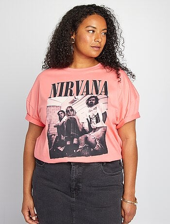 Camiseta de manga corta estampada 'Nirvana'