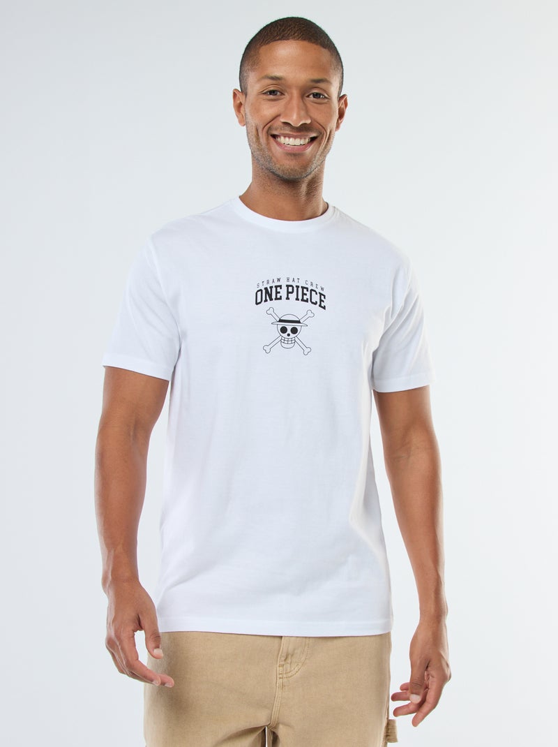 Camiseta de manga corta estampada 'One Piece' blanco - Kiabi
