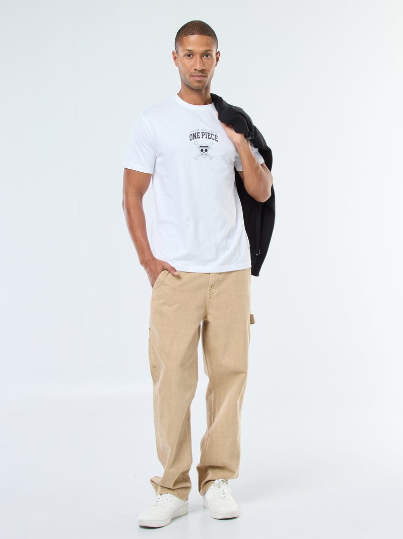 Camiseta de manga corta estampada 'One Piece' blanco - Kiabi