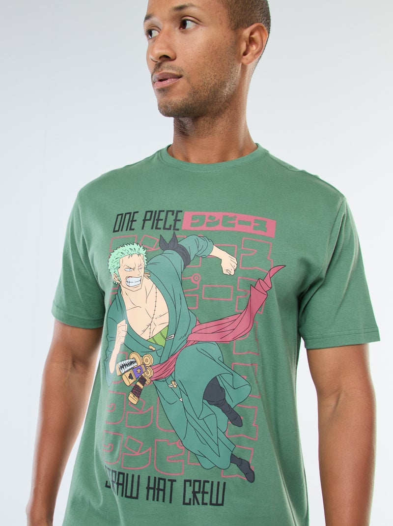 Camiseta de manga corta estampada 'One Piece' Verde - Kiabi
